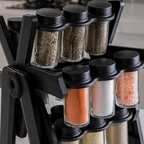 SpaceSaver Premium Rotating Spice Rack – 18 Jars