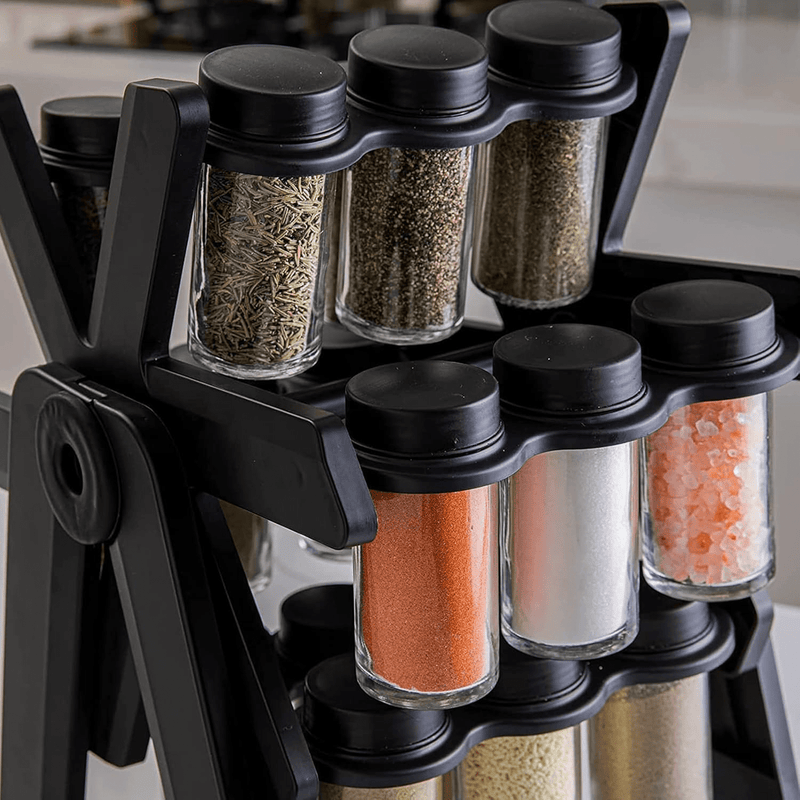 SpaceSaver Premium Rotating Spice Rack – 18 Jars