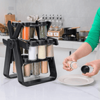 SpaceSaver Premium Rotating Spice Rack – 18 Jars